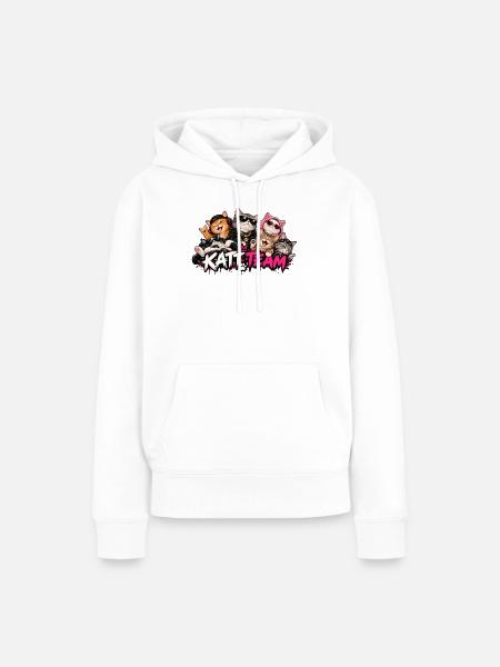 Katzenteam: Rock Cats - Frauen Premium Bio Hoodie - Weiß
