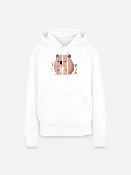 Wombat - Frauen Premium Bio Hoodie - Weiß