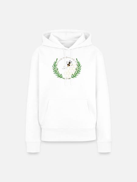 Bee - Frauen Premium Bio Hoodie - Weiß