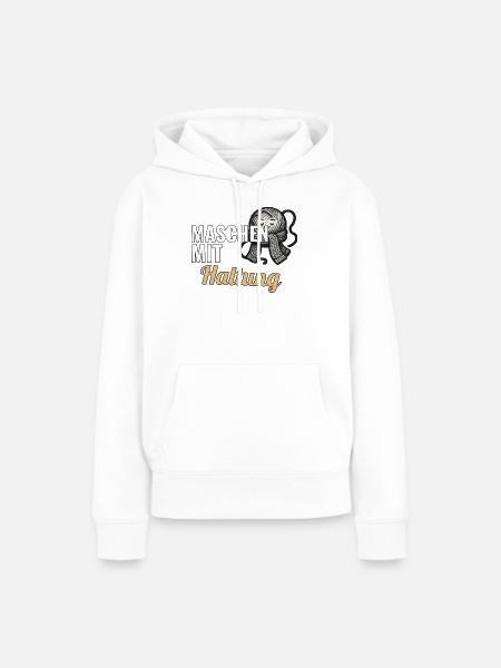 Strickanfänger Geschenk zum ersten Strickstück - Frauen Premium Bio Hoodie - Weiß