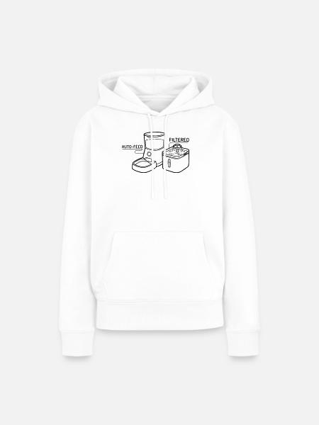 Futterautomat Trinkbrunnen Logo - Frauen Premium Bio Hoodie - Weiß