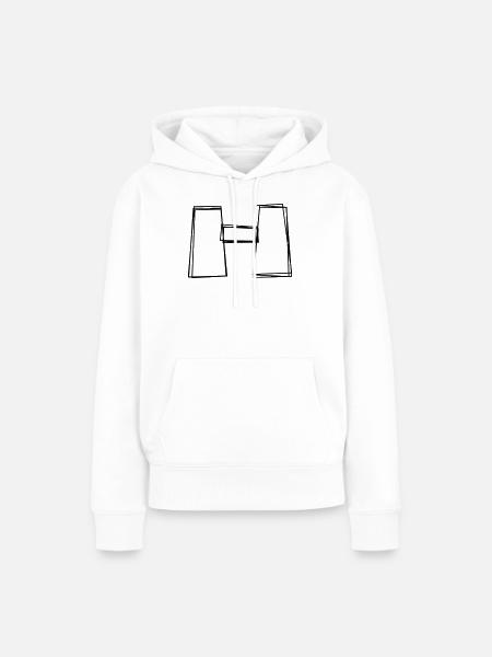 Fernglas handgezeichnet - Frauen Premium Bio Hoodie - Weiß