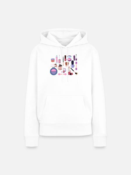 Pastell-Make-up-Kollektion - Frauen Premium Bio Hoodie - Weiß