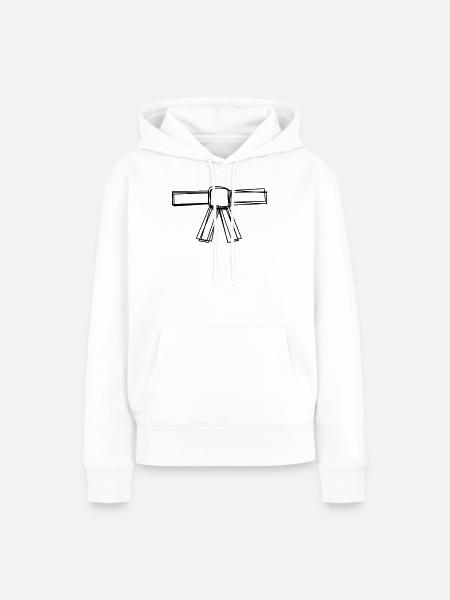Judogürtel handgezeichnet - Frauen Premium Bio Hoodie - Weiß