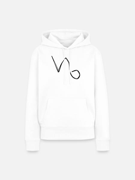 Sternzeichen Steinbock handgezeichnet - Frauen Premium Bio Hoodie - Weiß