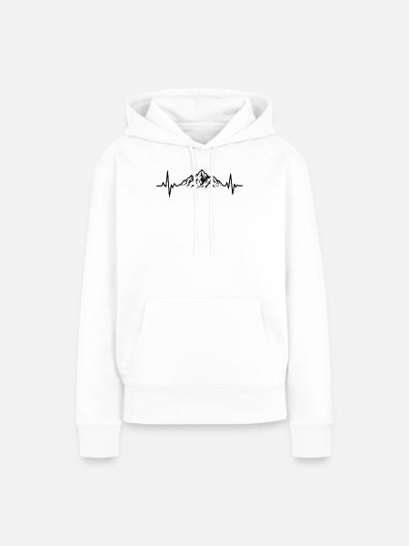 Berg-Heartbeat-Berge - Frauen Premium Bio Hoodie - Weiß