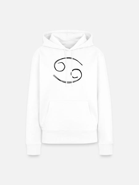 Sternzeichen Krebs handgezeichnet - Frauen Premium Bio Hoodie - Weiß