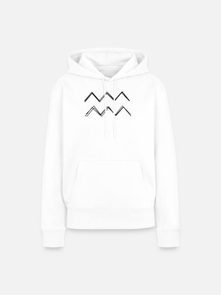 Sternzeichen Wassermann handgezeichnet - Frauen Premium Bio Hoodie - Weiß