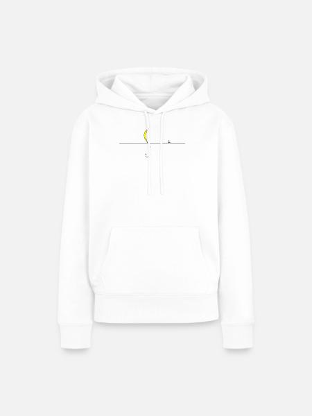 Nachtmond Silhouette Gelb Akzent - Frauen Premium Bio Hoodie - Weiß