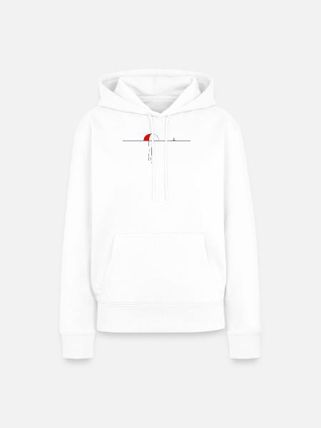 Regenschirm Qualle Minimalismus Lineart Meer - Frauen Premium Bio Hoodie - Weiß