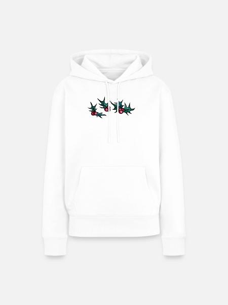 Stechpalmen-Nachtfallmuster - Frauen Premium Bio Hoodie - Weiß