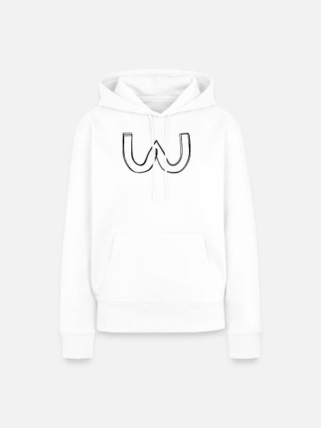 Griechischer Buchstabe Omega handgezeichnet - Frauen Premium Bio Hoodie - Weiß