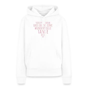 Beste Tante Herz Dankeschön Patentante Geschenk - Frauen Premium Bio Hoodie - Weiß - Vorne - Julia (174cm)