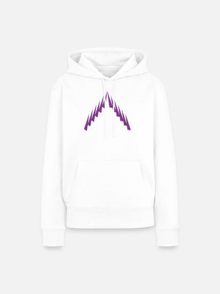 Purple Peak Geomuster - Frauen Premium Bio Hoodie - Weiß