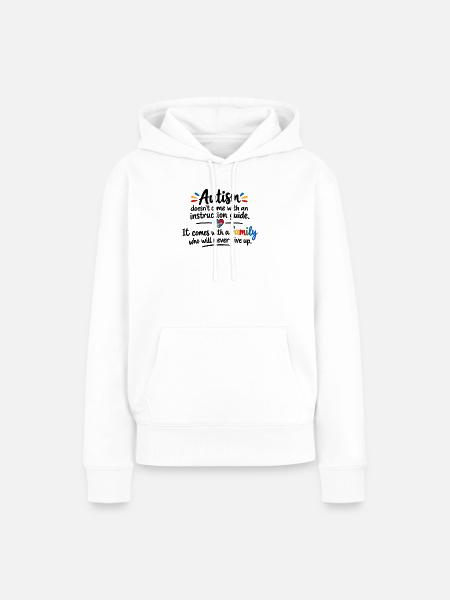 Autismus Familienherz Puzzle - Frauen Premium Bio Hoodie - Weiß