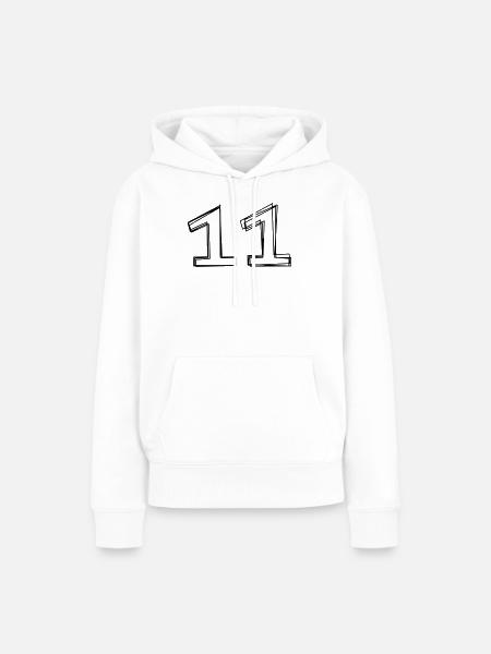 Zahl 11 handgezeichnet - Frauen Premium Bio Hoodie - Weiß