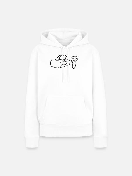 VR Brille Controller Grafik - Frauen Premium Bio Hoodie - Weiß