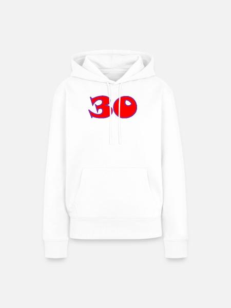 30 - Frauen Premium Bio Hoodie - Weiß