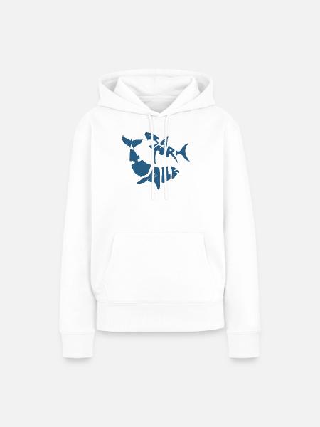 SW_LOGO_5_BLEU - Frauen Premium Bio Hoodie - Weiß