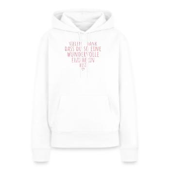 Beste Erzieherin Herz Dankeschön Kindergärtnerin - Frauen Premium Bio Hoodie - Weiß - Vorne - Julia (174cm)