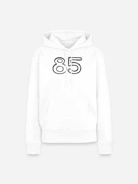 Zahl 85 handgezeichnet - Frauen Premium Bio Hoodie - Weiß
