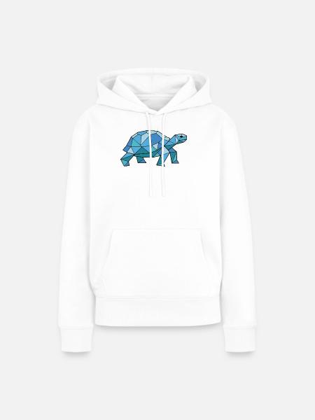 Walking Poly Schildkröte - Frauen Premium Bio Hoodie - Weiß