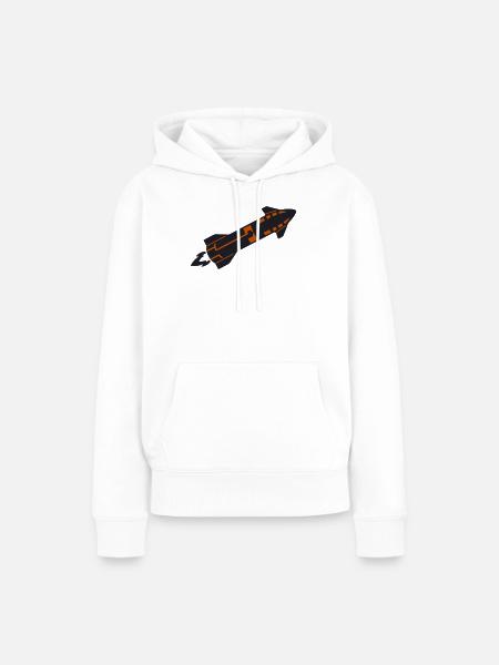 Raumschiff Rakete Silhouette - Frauen Premium Bio Hoodie - Weiß
