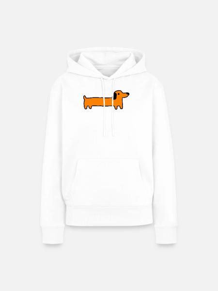 Dackel Hund Geschenk - Frauen Premium Bio Hoodie - Weiß
