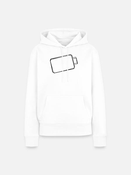 Batterie handgezeichnet - Frauen Premium Bio Hoodie - Weiß