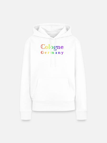 Köln Regenbogen Schriftzug - Frauen Premium Bio Hoodie - Weiß