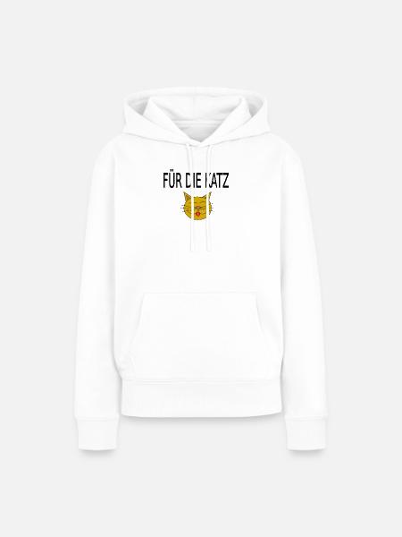 Gelber Katzengesicht Zunge - Frauen Premium Bio Hoodie - Weiß