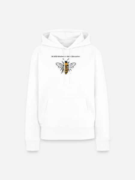 60.000 Mitarbeiter. Keine Diskussion. - Imker - Frauen Premium Bio Hoodie - Weiß