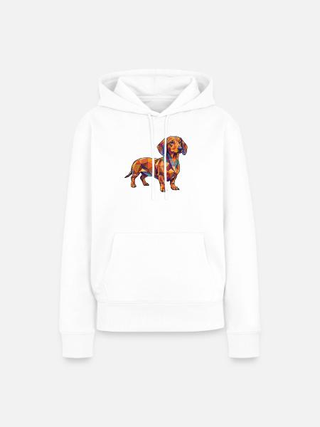 Poly Dackel - Frauen Premium Bio Hoodie - Weiß