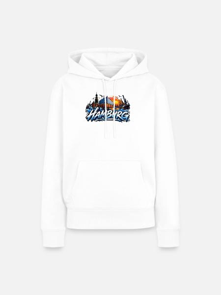 Hamburg Graffiti Hafen Skyline - Frauen Premium Bio Hoodie - Weiß