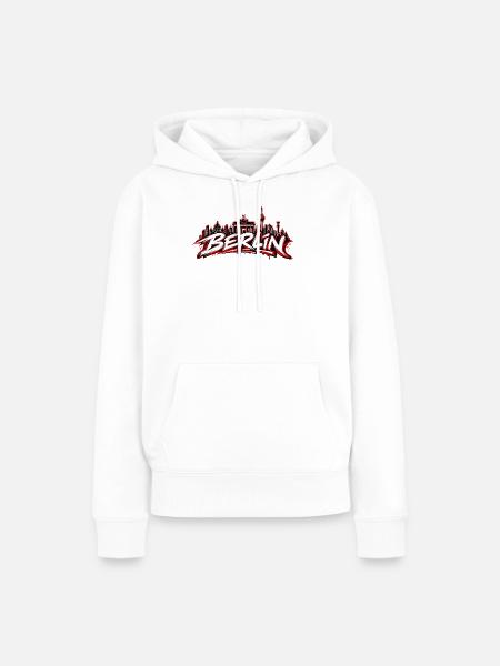 Berlin Graffiti Skyline Schriftzug - Frauen Premium Bio Hoodie - Weiß