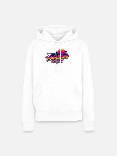 Vagabond Retro Neon Landschaft - Frauen Premium Bio Hoodie - Weiß