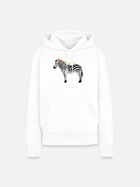 GEEKLEY – Das Zebra – Offizielles Emblem - Frauen Premium Bio Hoodie - Weiß