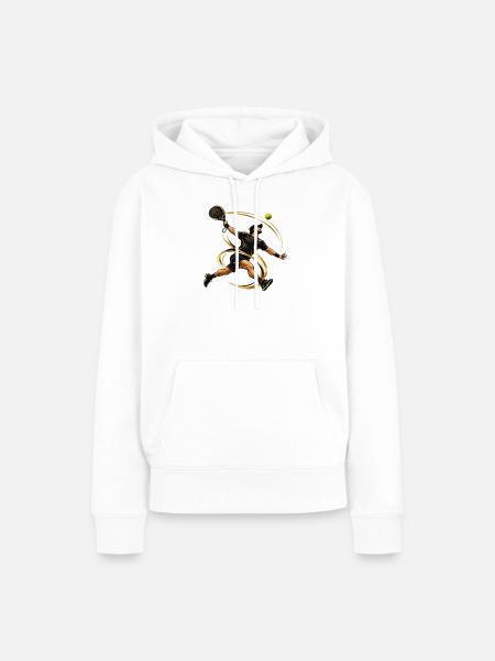 Goldener Padel Held - Frauen Premium Bio Hoodie - Weiß