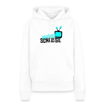 against scheisse - television - Frauen Premium Bio Hoodie - Weiß - Vorne - Julia (174cm)