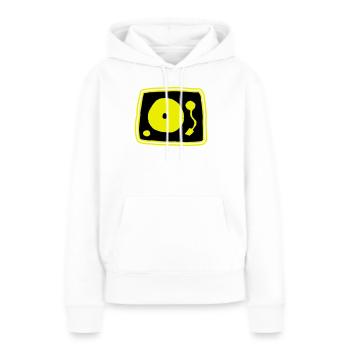 Plattenspieler - Frauen Premium Bio Hoodie - Weiß - Vorne - Julia (174cm)