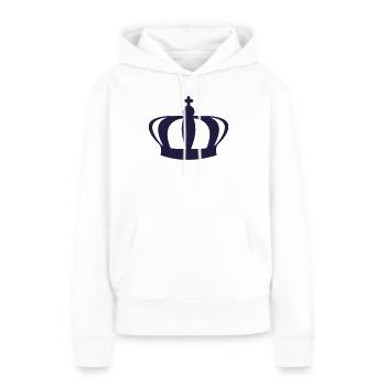Couronne - Sweat à capuche Premium bio Femme - blanc - Devant - Julia (174cm)