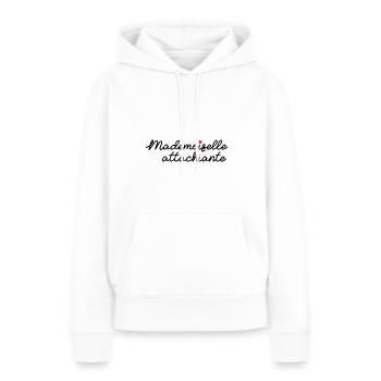 attachiante - Sweat à capuche Premium bio Femme - blanc - Devant - Julia (174cm)