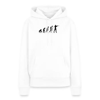Evolution of shooting - Frauen Premium Bio Hoodie - Weiß - Vorne - Julia (174cm)