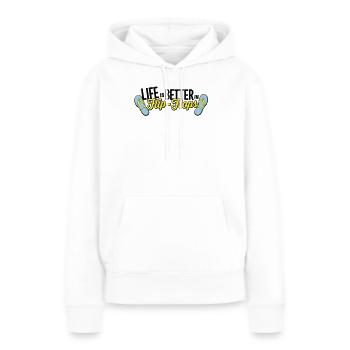 la vie est meilleure dans effondrement - Sweat à capuche Premium bio Femme - blanc - Devant - Julia (174cm)