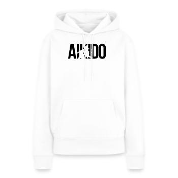 aikido - Sweat à capuche Premium bio Femme - blanc - Devant - Julia (174cm)