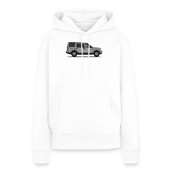 Entdeckung 4 Grau - Frauen Premium Bio Hoodie - Weiß - Vorne - Julia (174cm)