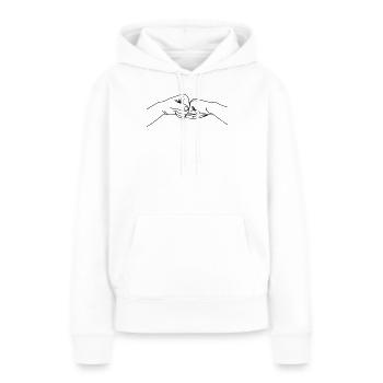Handgeste, Zusammenarbeit, Teamwork - Frauen Premium Bio Hoodie - Weiß - Vorne - Julia (174cm)