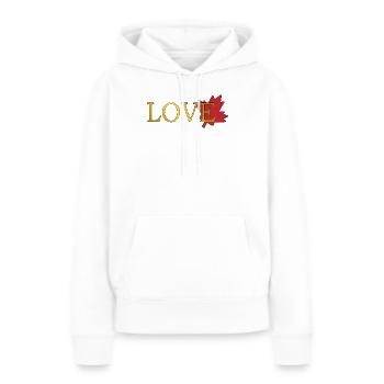 Amour Feuille d'érable du canada - Sweat à capuche Premium bio Femme - blanc - Devant - Julia (174cm)