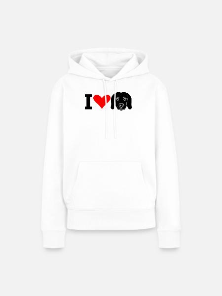 I Love Dogs (black) - Frauen Premium Bio Hoodie - Weiß
