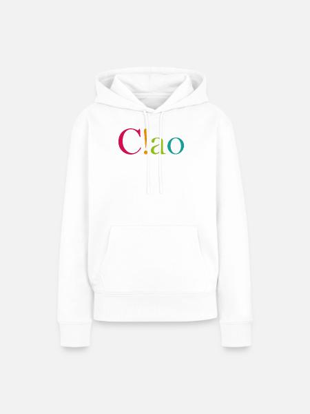 Farbiges Ausrufezeichen Logo - Frauen Premium Bio Hoodie - Weiß